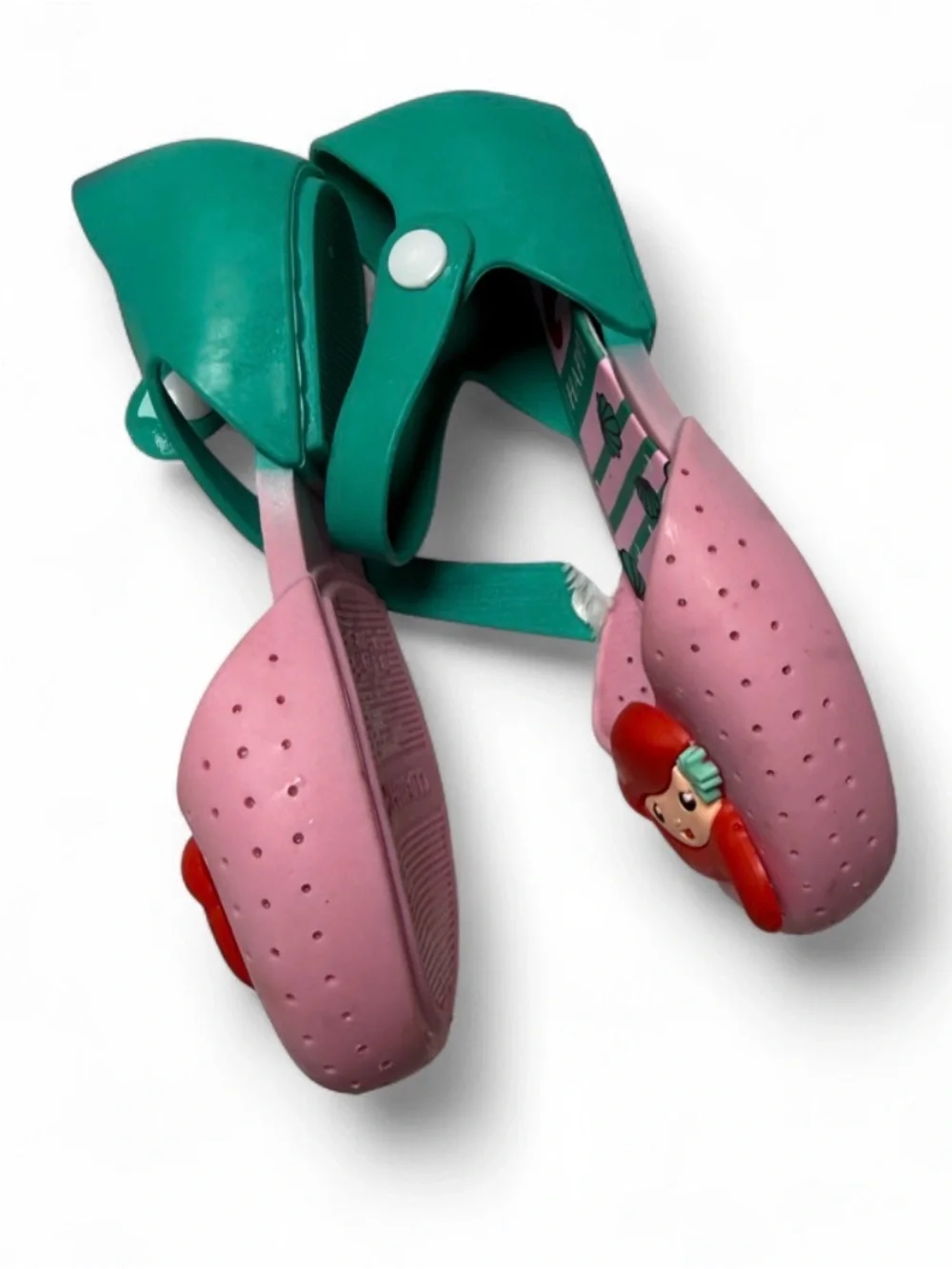Disney Ariel The Little Mermaid Pink Green Jelly Shoes Size 10